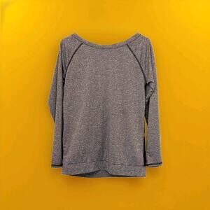 Jockey Gray Black Pullover Top M Long Sleeve Open Back Athletic Athleisure
